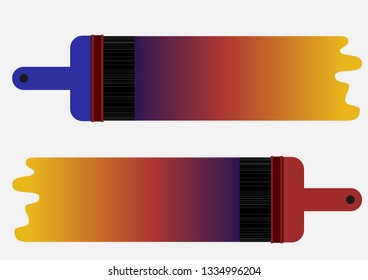 Paint brush with colorful gradient paint vector illustration