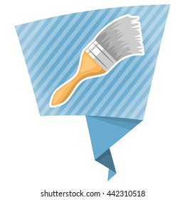 Paint brush colorful icon. Vector illustration in cartoon style