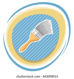 Paint brush colorful icon. Vector illustration in cartoon style