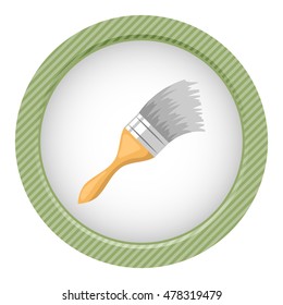 Paint brush colorful icon. Vector illustration in cartoon style