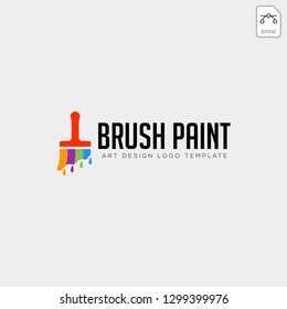 paint brush colorful logo template vector icon element