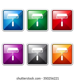 Paint Brush Colorful Vector Icon Button