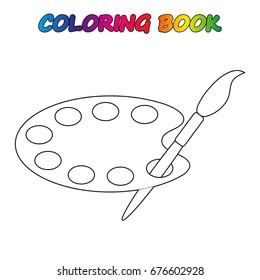 paint brush - coloring book. Game for kids.  Vector cartoon  illustration