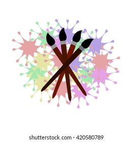 Paint brush and colors