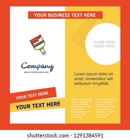 Paint brush Company Brochure Template. Vector Busienss Template