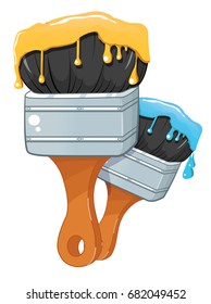 Paint brush, construction, vector