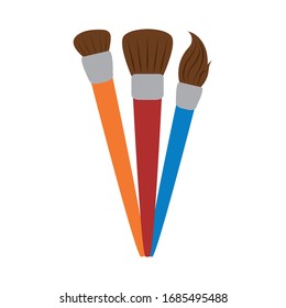 paint brush creativity home education vector illustration flat style icon