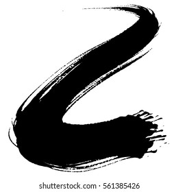  Paint brush. Curved brush stroke.