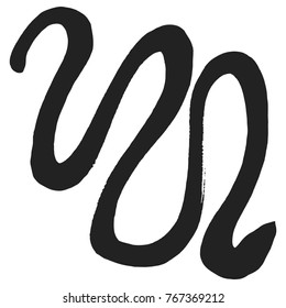 Paint brush. Curved brush stroke.
