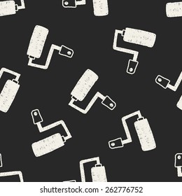 paint brush doodle drawing seamless pattern background