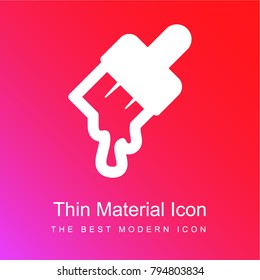 Paint brush dripping red and pink gradient material white icon minimal design