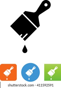 Paint Brush With Drop Of Paint Icon