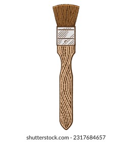 Paint brush etching illustration. Hand drawn engraving style vector illustration.