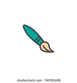 Paint brush filled outline icon, line vector sign, linear colorful pictogram isolated on white. Symbol, logo illustration. Pixel perfect vector graphics