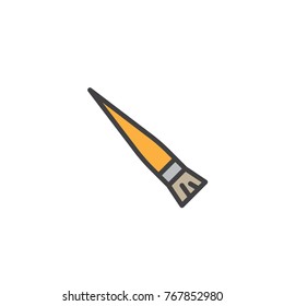 Paint brush filled outline icon, line vector sign, linear colorful pictogram isolated on white. Symbol, logo illustration. Pixel perfect vector graphics