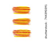 Paint brush flag of Catalonia vector illustration. Referendum Catalonia flag. Independence of Catalonia.