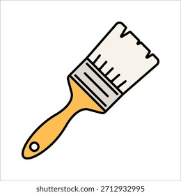 Paint Brush Flat design style handheld brush symbolizing painting tasks ideal for renovation graphics and creative projects.