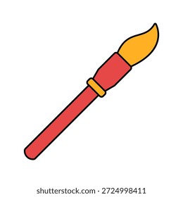 Pincel de pintura Pincel de cerdas suaves de estilo de diseño plano que simboliza la pintura ideal para ilustraciones de obras de arte y uso de diseño creativo.