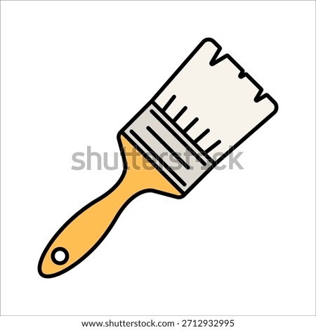 Paint Brush Flat design style handheld brush symbolizing painting tasks ideal for renovation graphics and creative projects.