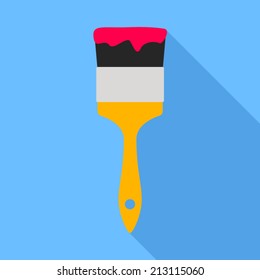 Paint brush. Flat Design vector icon