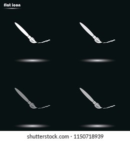 Paint brush flat grayscale vector icon.