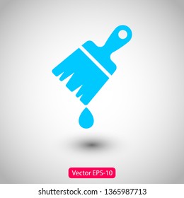 Paint brush flat icon. Brush with drop of paint icon. Paint brush icon page symbol for site design. Paint brush icon EPS 10