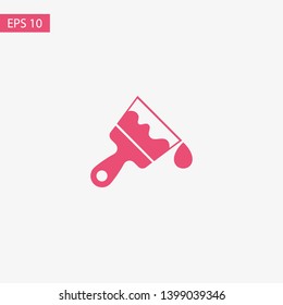 Paint brush flat icon. Brush with drop of paint icon. Paint brush icon page symbol for site design. Paint brush icon EPS 10