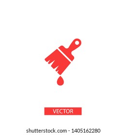 Paint brush flat icon. Brush with drop of paint icon. Paint brush icon page symbol for site design. Paint brush icon EPS 10