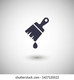 Paint brush flat icon. Brush with drop of paint icon. Paint brush icon page symbol for site design. Paint brush icon EPS 10