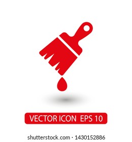 Paint brush flat icon. Brush with drop of paint icon. Paint brush icon page symbol for site design. Paint brush icon EPS 10