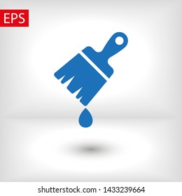 Paint brush flat icon. Brush with drop of paint icon. Paint brush icon page symbol for site design. Paint brush icon EPS 10