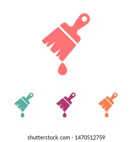 Paint brush flat icon. Brush with drop of paint icon. Paint brush icon page symbol for site design. Paint brush icon EPS 10