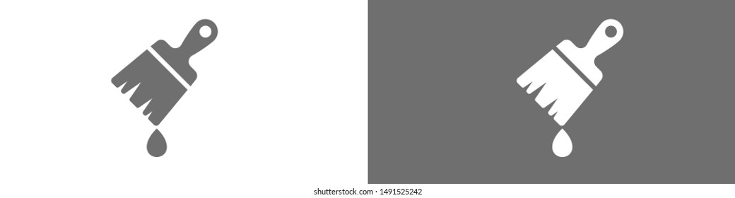 Paint brush flat icon. Brush with drop of paint icon. Paint brush icon page symbol for site design. Paint brush icon EPS 10