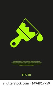 Paint brush flat icon. Brush with drop of paint icon. Paint brush icon page symbol for site design. Paint brush icon EPS 10