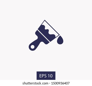 Paint brush flat icon. Brush with drop of paint icon. Paint brush icon page symbol for site design. Paint brush icon EPS 10