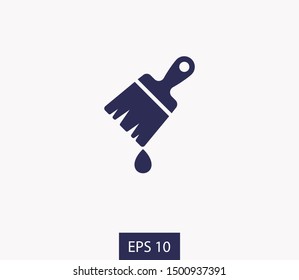 Paint brush flat icon. Brush with drop of paint icon. Paint brush icon page symbol for site design. Paint brush icon EPS 10