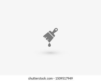 Paint brush flat icon. Brush with drop of paint icon. Paint brush icon page symbol for site design. Paint brush icon EPS 10