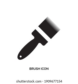 Paint Brush Flat Icon Isolated. Paintbrush Symbol, Brush Sign, Interior Repair Logo, Designer And Painter Tool Silhouette