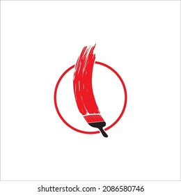 Paint brush flat icon isolated. Paintbrush symbol, brush sign, interior repair logo, designer and painter tool silhouette