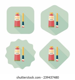 paint brush flat icon with long shadow,eps 10