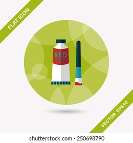paint brush flat icon with long shadow,eps 10