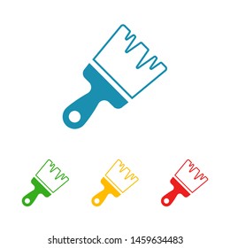 Paint brush flat icon. Brush paint vector illustration icon. Paint brush icon page symbol for site design. Paint brush icon EPS 10