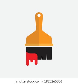Paint brush flat icon. vector illustration