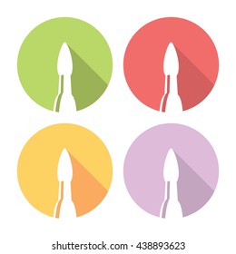 Paint Brush Flat Style Design Icons Set