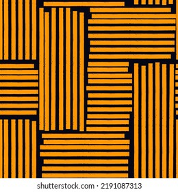 Pintar un patrón geométrico sin soldadura. Impresión moderna dibujada a mano artística. Fondo de estilo Linocut. Ornamento modular de rejilla. Papel mural geo contemporáneo de moda. Diseño de vector abstracto a mano libre