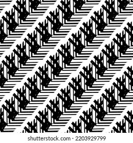 Paint brush geometric seamless pattern. Artistic hand drawn modern print. Linocut style background. Grid ornament. Trendy contemporary geo wallpaper.