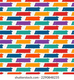 Paint brush geometric seamless pattern. Lines ornament. Artistic hand drawn modern print. Linear background. Trendy contemporary wallpaper. Freehand abstract design. Strokes vector.