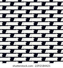 Paint brush geometric seamless pattern. Lines ornament. Artistic hand drawn modern print. Linear background. Trendy contemporary wallpaper. Freehand abstract design. Strokes vector.
