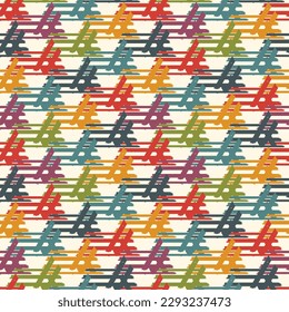 Paint brush geometric seamless pattern. Artistic hand drawn modern print. Linocut style background. Grid ornament. Trendy contemporary geo wallpaper.