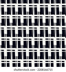 Paint brush geometrical ornament. Hand drawn seamless pattern. Abstract backdrop. Trendy wallpaper. Geometric background. Ethnic motif. Mosaic ornate. Digital paper. Textile print. Web design